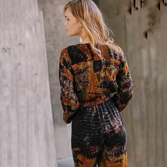 MESDEMOISELLES Hopi Jumpsuit Tie Dye Abstract Print Size 36 or 4 US - Picture 2 of 16